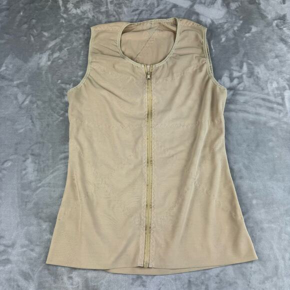 Unbranded Shaper Vest Men's and Women's Compression Top‎ Size L Nude Zip (0706) - Picture 1 of 8